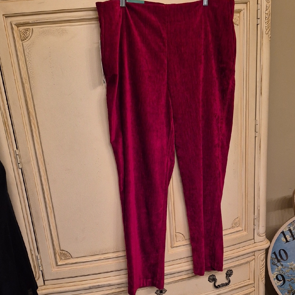 Hilary Radley - Velvet like Red Pants